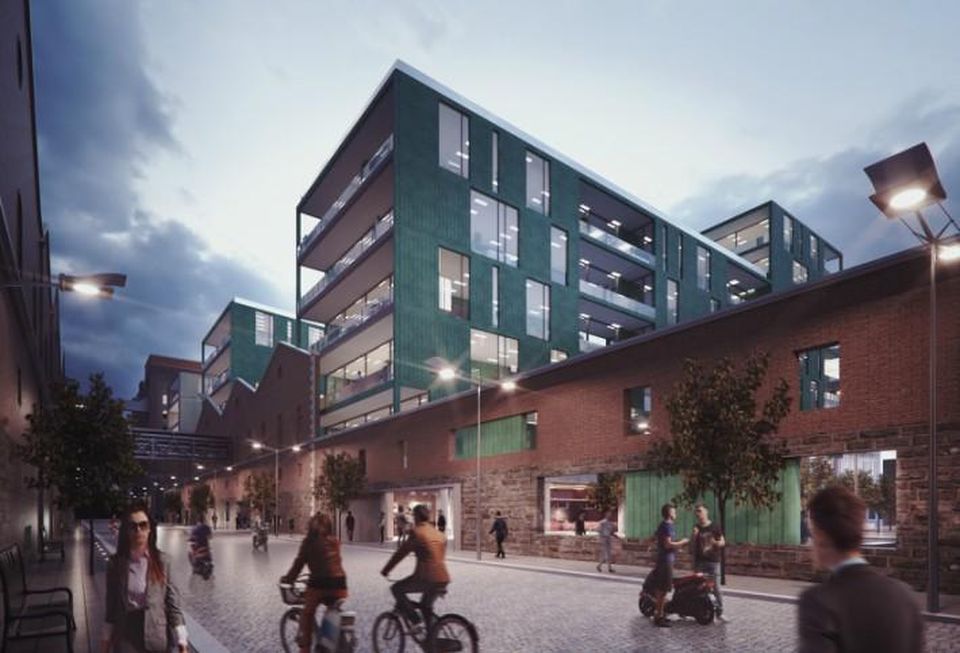 Computer generated visualisation of Market Street looking west towards the Guinness Storehouse
