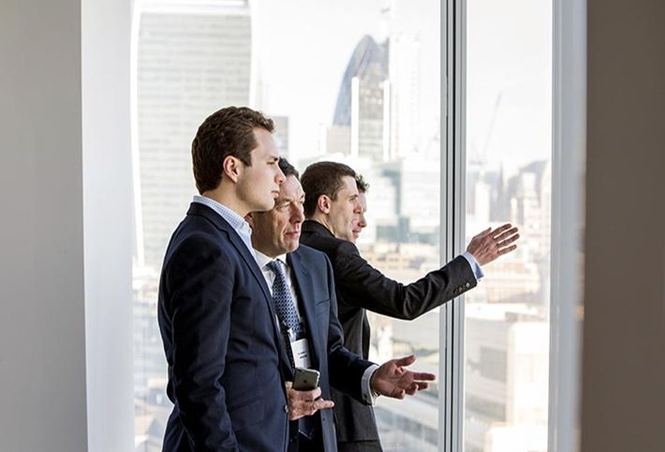 Participants admire the view from the Shard