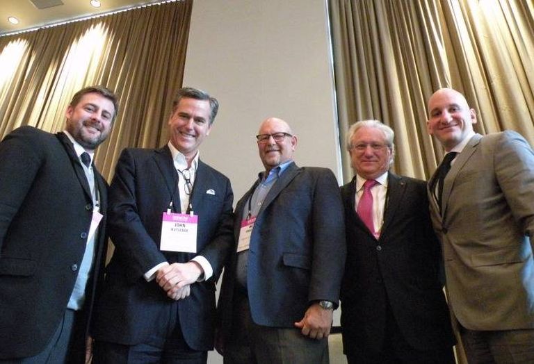 Graduate Hotels President Tim Franzen, John Rutledge, Aries Capital CEO Neil Freeman, Laurence Geller and Faegre Baker Daniels partner Thomas Posey