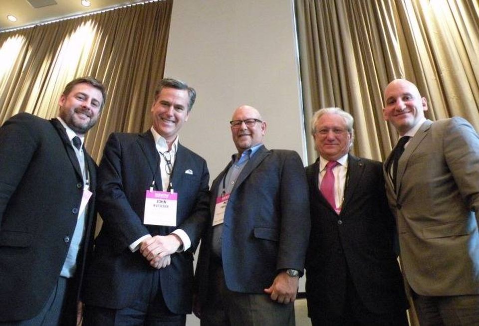 Graduate Hotels President Tim Franzen, John Rutledge, Aries Capital CEO Neil Freeman, Laurence Geller and Faegre Baker Daniels partner Thomas Posey