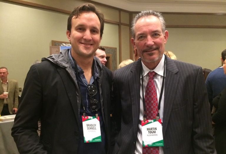 Bradley Schnell and Allen Matkins attorney Martin Togni at Bisnow 2017 San Diego Outlook event.