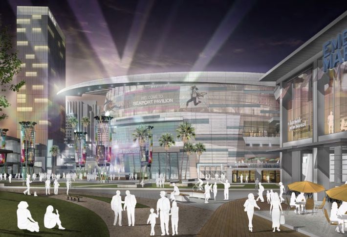 If OliverMcMillan's proposal for an Embarcadero District is selected to redevelop Seaport Village, AEG will build an 18-seat arena there.