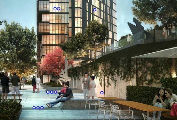 A rendering of MiCA, a twin tower residential project in Logan Square, Chicago