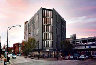 A rendering of a 50-unit TOD planned at 1920 North Milwaukee Avenue, Chicago