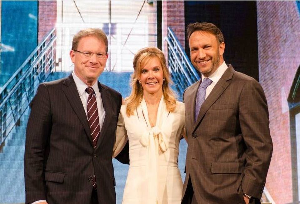 Jeffrey Goldberg, national correspondent for The Atlantic, Jamie Diamond Schwartz and Waterton CEO David Schwartz