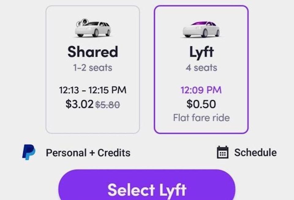 Rides are only .50 cents within a certain area in Monrovia as part of Lyft's partnership with the city of Monrovia