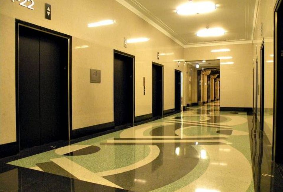 The Chicago Board of Trade Building's renovated elevators and lobbies.