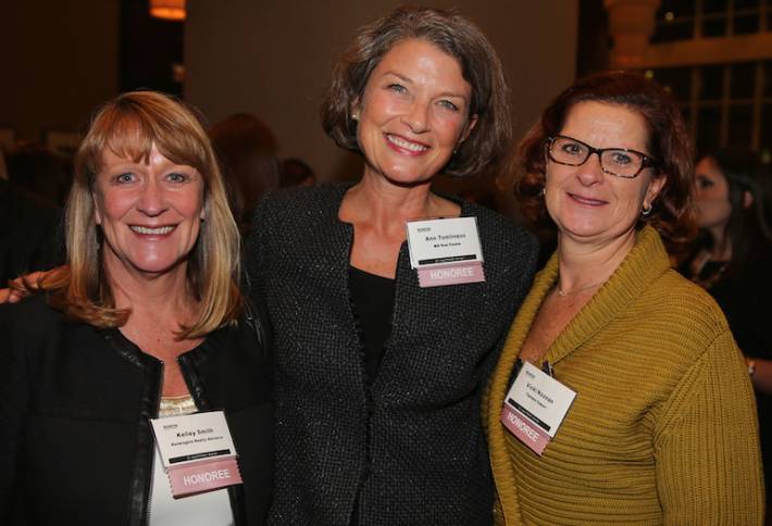 Kensington Realty Advisors' Kelley Smith; MB Real Estate's Ann Tomlinson; and Cushman & Wakefield's Vicki Noonan.