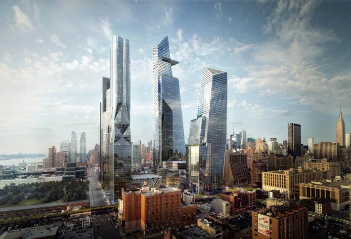 Rendering of Hudson Yards in Manhattan Hudson Yards rendering