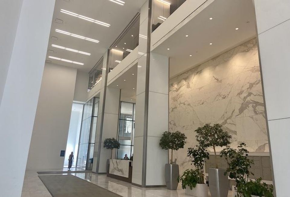 The lobby at One Post Office Square.