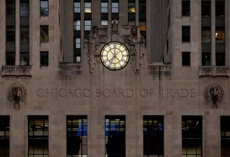 The clock facade on the Chicago Board of Trade Building