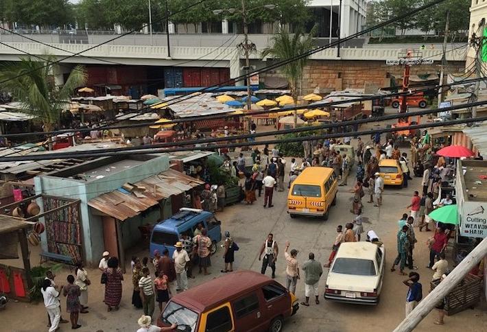 The filming of Marvel Studios' Captain America: Civil War in Downtown Atlanta
