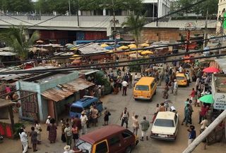 The filming of Marvel Studios' Captain America: Civil War in Downtown Atlanta