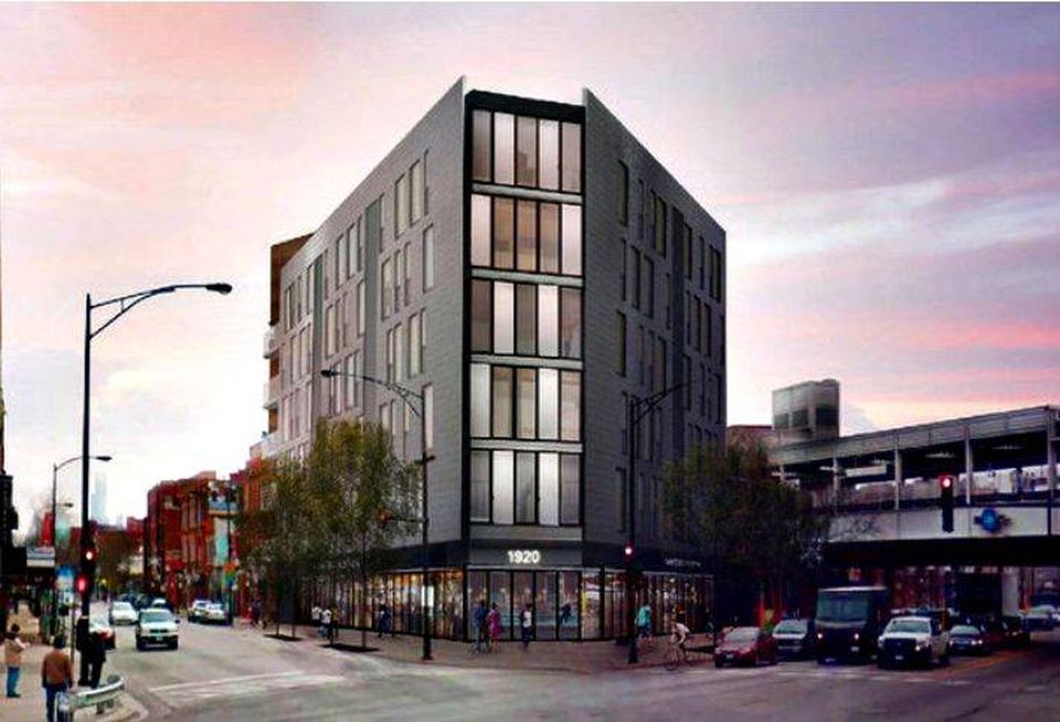 A rendering of a 50-unit TOD planned at 1920 North Milwaukee Avenue, Chicago