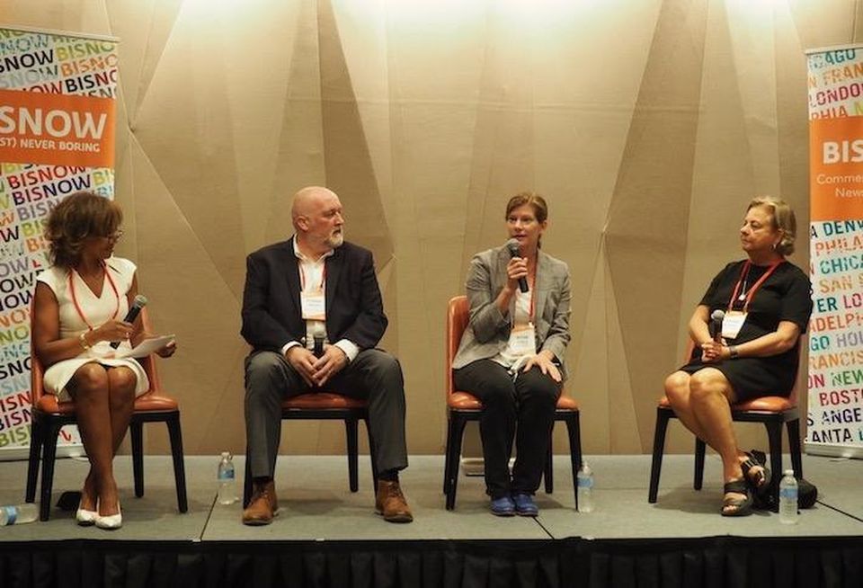 Gotham Urban Ventures' Desa Sealy, WB Engineers+Consultants' Desmond Greene, Quinn Evans' Alyson Steele and Perkins Eastman's Barbara Mullenex.