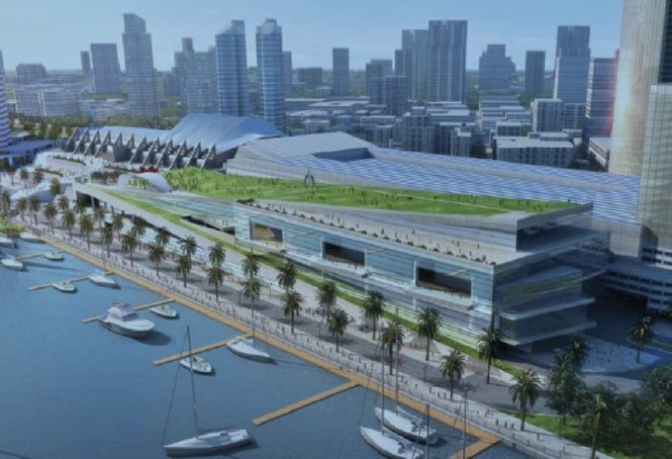 Rendering of the San Diego Convention Center's proposed annex on the waterfront.