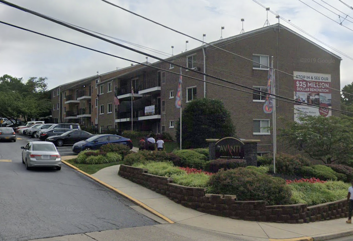 The Avanti Apartments at 6501 Hil-Mar Drive in District Heights, Maryland. 