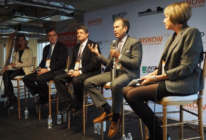 Cityline's Donna Shafer, Skanska's Mark Carroll, Lerner's Jim Policaro, JLL's Brian Tucker and Walsh Colucci's Elizabeth Baker