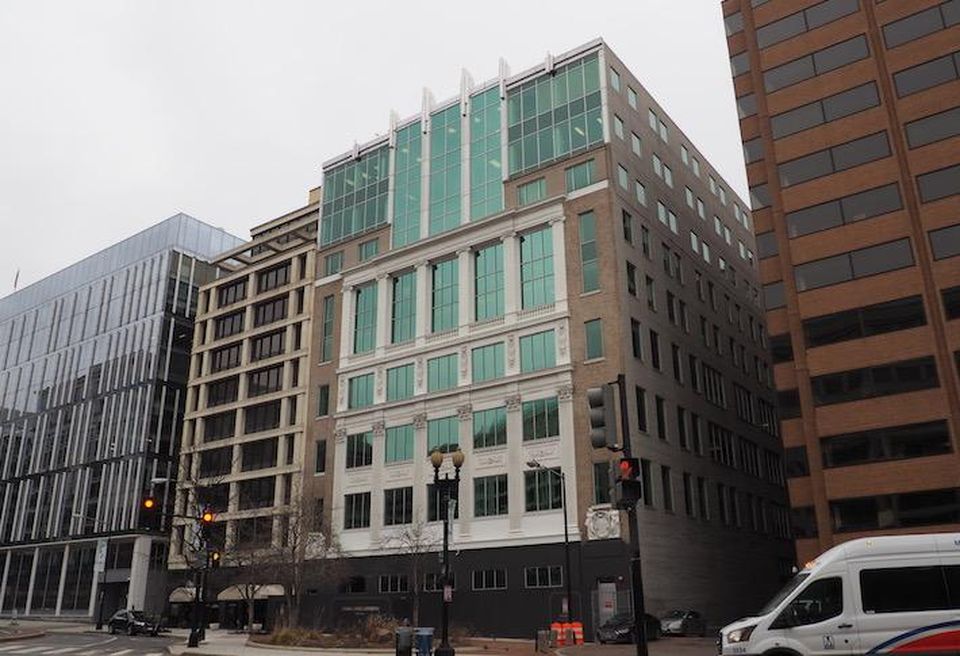 The vacant office building at 1307 New York Ave. NW that Marx Realty is renovating.