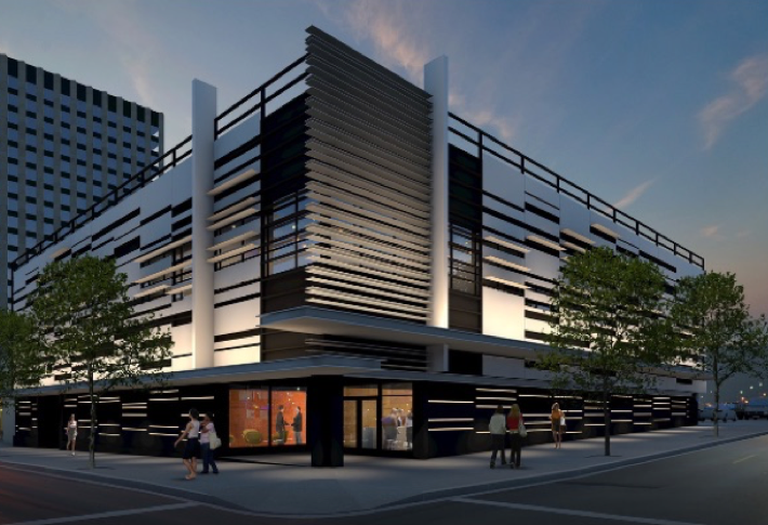Architect's vision of building exterioir at 1200 4th Ave after renovation.