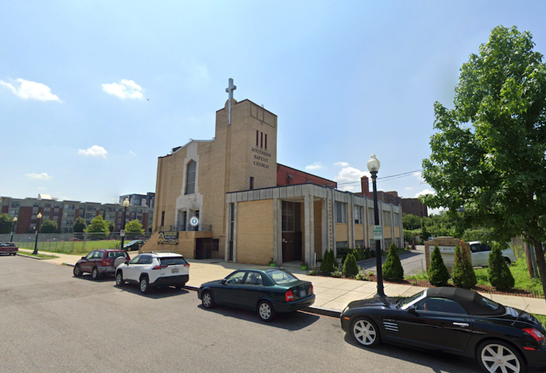 The Southern Baptist Church property at the intersection of L Street and New Jersey Avenue NW.