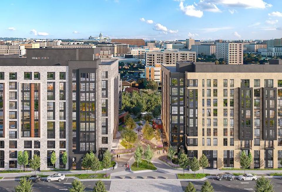 A rendering of Banner Lane, Toll Brothers' 1,100-unit redevelopment of the Sursum Corda community in D.C.