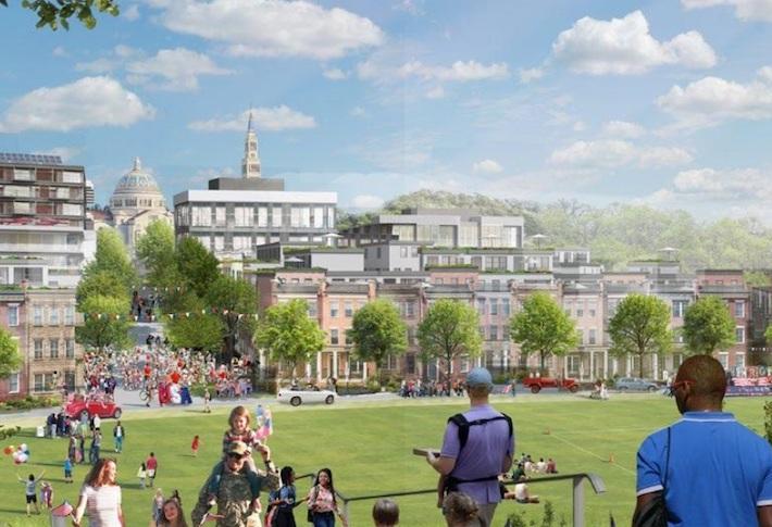 A rendering of the Armed Forces Retirement Home development