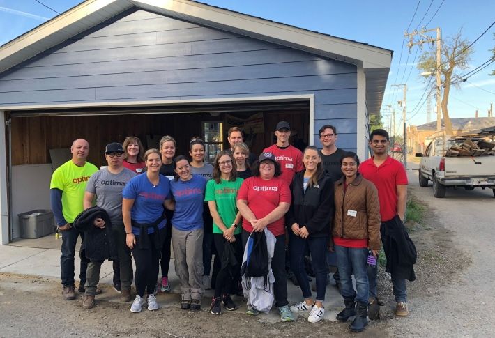 Tara Hovey in Front Row at Company Habitat for Humanity Event