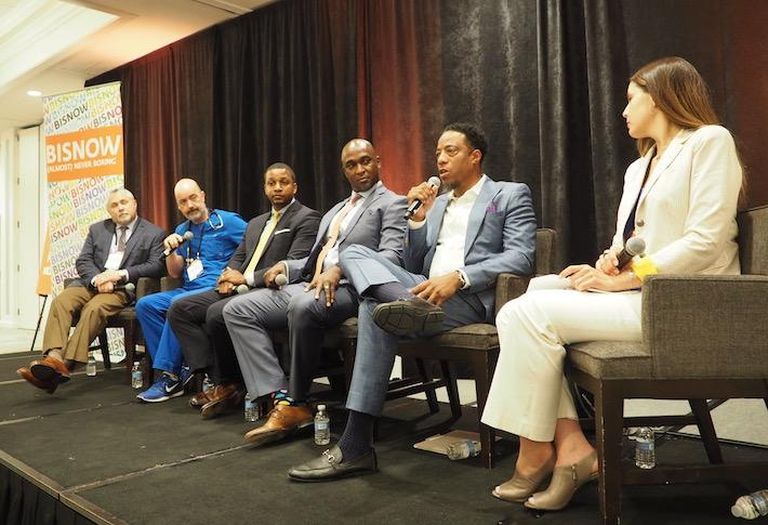  DPR Construction's John Anania, Doctors To You's Dr. Ernest Brown, Howard University College of Medicine's Michael Crawford, WSP's Gary Hamilton, Ergo OccMed's Dr. Courtland Wyatt and Kimball Health's Sheri Hurley