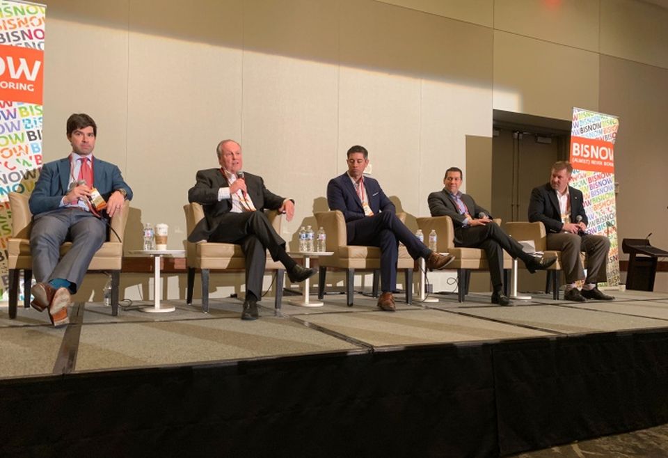 CBRE National Senior Housing Vice Chairman Aron Will, Silverstone Healthcare Co. Managing Director Tom Dwyer, RSF Partners Principal Sebastian Brown, Presidium Co-CEO John Griggs and The Whiting-Turner Contracting Co. Senior Project Manager Matthew Andres, who moderated.