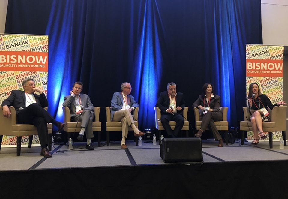 Options Real Estate President Monte Anderson, Beck Ventures President and CEO Scott Beck, Todd Interests CEO Shawn Todd, Centurion American President Mehrdad Moayedi, Cushman & Wakefield Executive Managing Director Beth Lambert, and Downtown Dallas Inc. President and CEO Kourtny Garrett, who moderated.