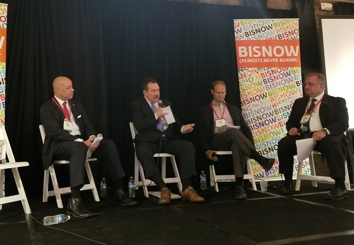 City of Cincinnati City Manager Harry Black, Hamilton County Commission President Todd Portune, Neyer Properties President and CEO Dan Neyer, and SVN | RICORE Investment Management Inc. Principal and Executive Managing Director John Rickert, who moderated.
