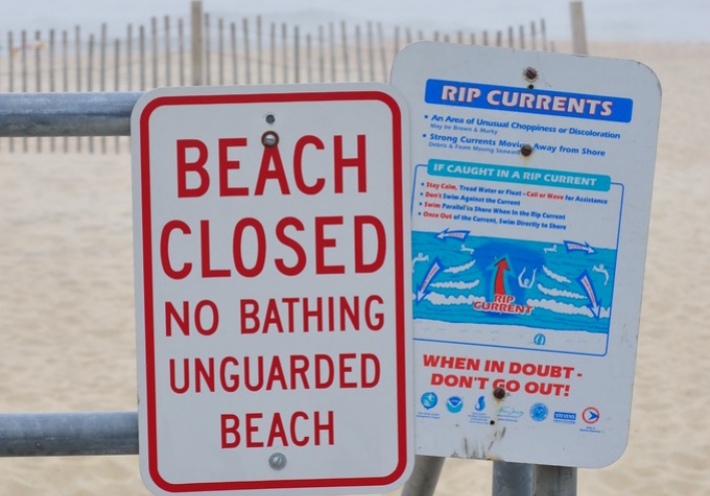 beach closed