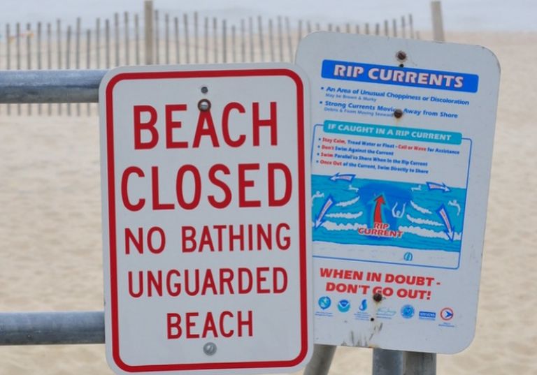 beach closed