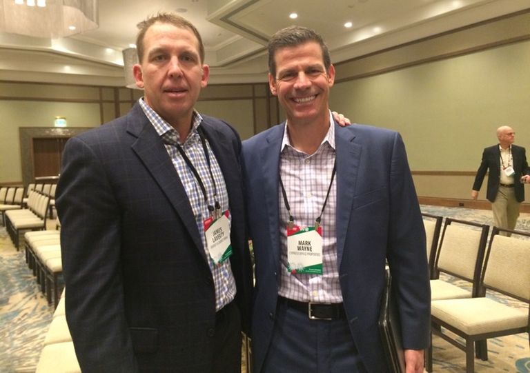 James Laverty and Mark Wayne at Bisnow's 2017 San Diego Outlook event.