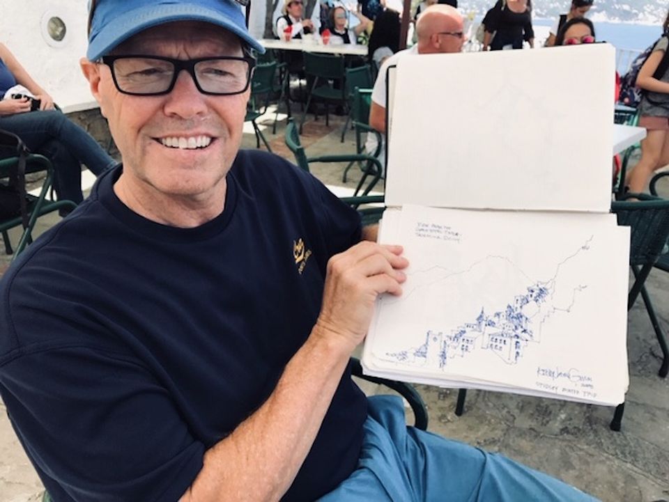 Savills' Kelly Givens shows off a sketch.