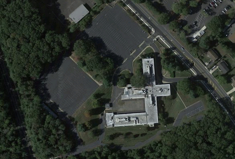 An aerial view of the 10.5-acre site at 6801 Telegraph Road. 