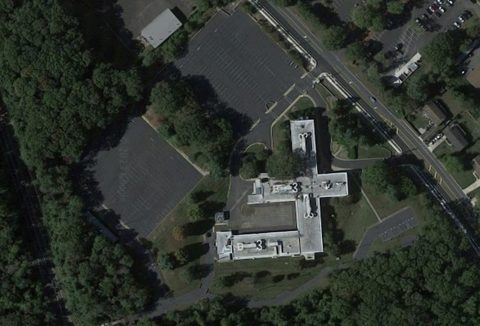 An aerial view of the 10.5-acre site at 6801 Telegraph Road.
