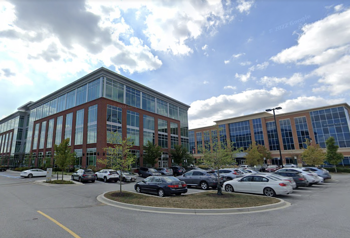 The buildings at 8130 and 8110 Maple Lawn Blvd. in Columbia have signed new leases this year as tenants are drawn to properties with ample parking. 