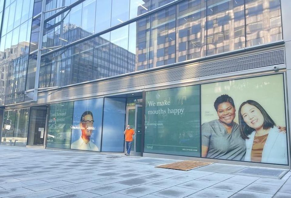 Signage for Tend's space at 1901 L St. NW in Downtown D.C.