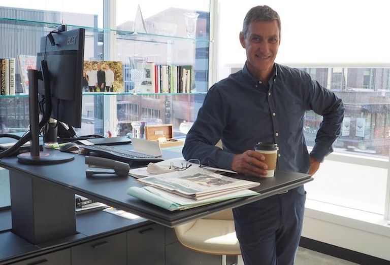 Federal Realty CEO Don Wood in the corner office of the company's new headquarters. 