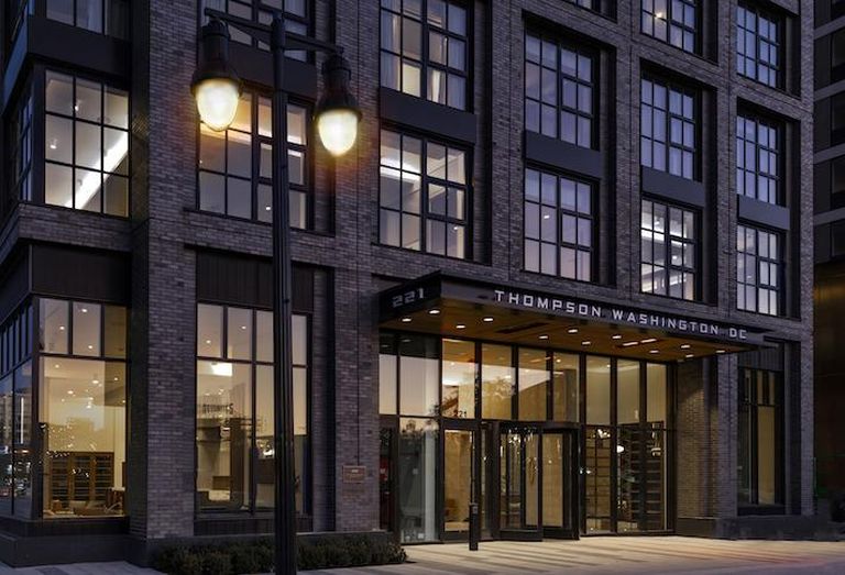 The entrance to the Thompson Washington D.C. hotel at The Yards