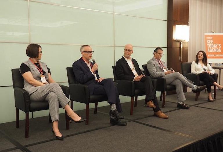 D.C. Department of Healthcare Finance's Melisa Byrd, Kaiser Permanente's Lawrence Hamilton, SLAM Collaborative's Keith Fine, United Healthcare's Joe Ochipinti and Bisnow's Liz Baker. 