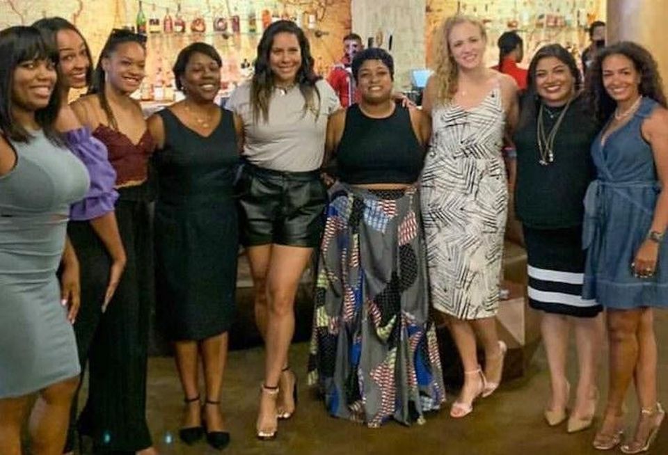Members of the Women in Real Estate group at one of their first events.