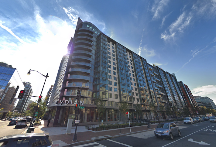 The Lydian apartment building, which delivered in 2018 at 400 K St. NW