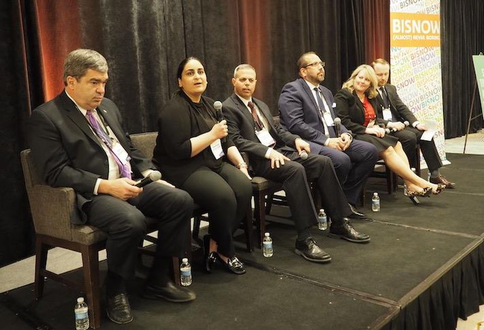 Beebe Healthcare's Mark Loukides, ZGF Architects' Maryam Katouzian, Korth's Brian Jaffe, AKF Group's David Moreno, Inova's Ashley Hunnicutt and Walter P Moore's Ryan Seckinger