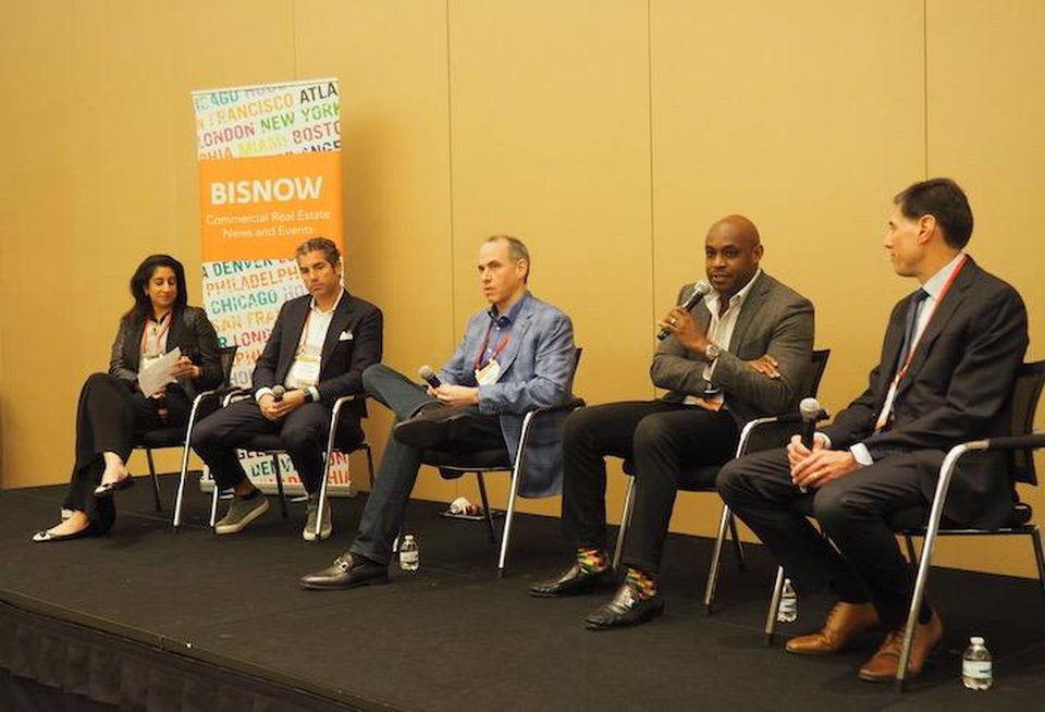 Greenberg Traurig's Samantha Ahuja, Friemdan Capital's Brian Friedman, Peachtree Hotel Group's Greg Friedman, Hilton's Mike Hollman and Sage Hospitality's Jason Altberger.