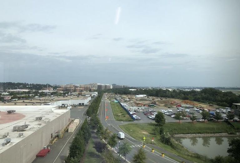 The view of Potomac Yard from the sixth floor of the 3030 Potomac Ave. office building.