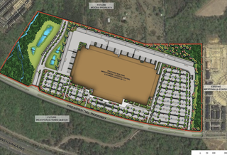 A site plan of the fulfillment center planned at Westphalia Town Center