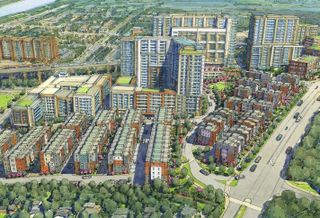 A rendering of the planned development on the Huntington Club site in Fairfax County.